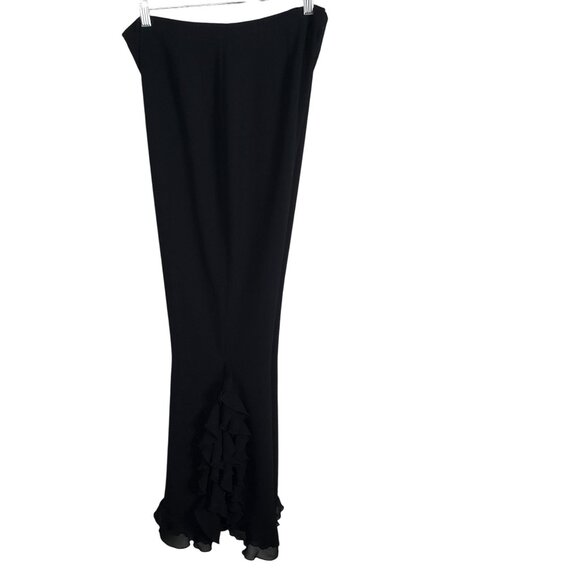 Cache Size 8 Pants Chiffon Rumba Ruffle Flare Slit Legs Layers Flowy Dance Party - Picture 9 of 10